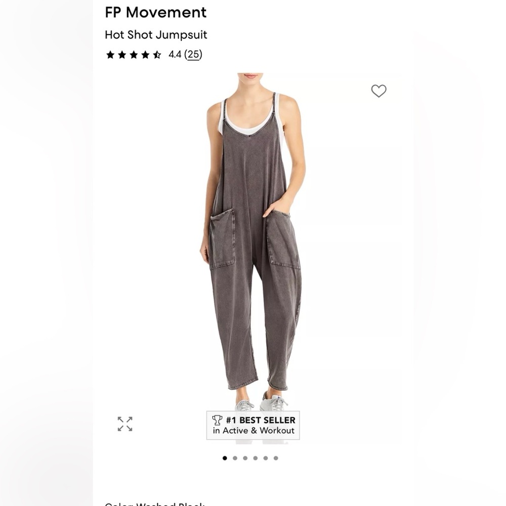 Free people movement hot shot jumpsuit in washed black
